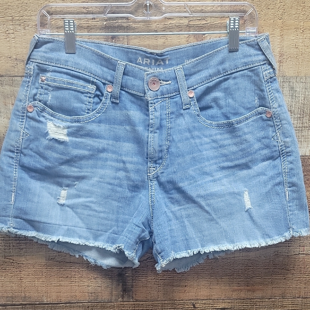 Ariat Women's Light Blue Distressed Jean Shorts